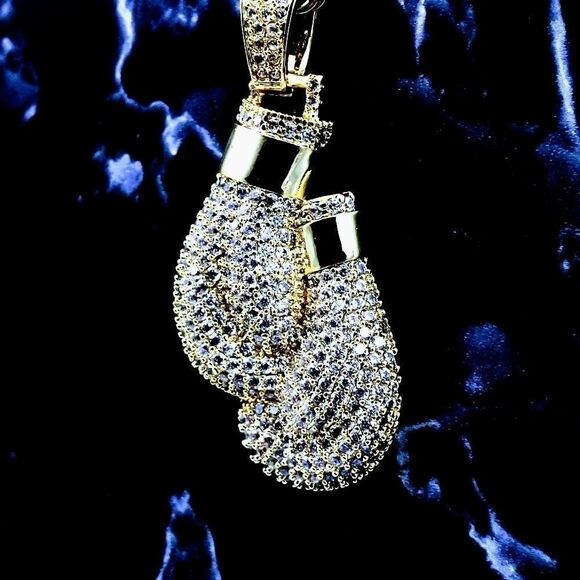 24"Rope Chain - 14K Gold Finish Boxing Gloves - Picture 13 of 13